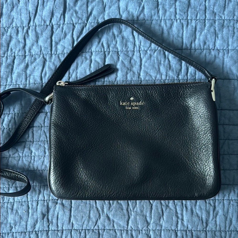 Kate Spade Black Crossbody Bag with Pebbled Leather